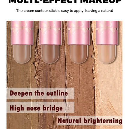 Multi-functional shadow contour stick, concealer, highlighter for facial brightening, natural makeup effect, mixed colors, enhan