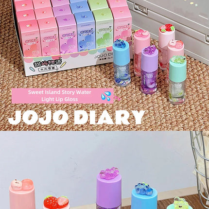 Jojo Diary Fruit Scented Lip Oil: Provides Hydration and Moisturizing, Preventing Chapped Lips and Improving Wrinkles, and Is a Korean-Style Water Gloss Lip Gloss Suitable for Winter Lip Care.