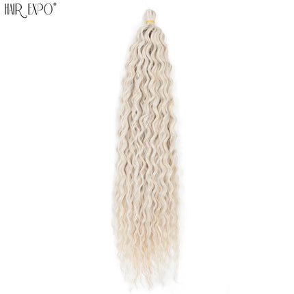 22"Ariel Curl Crochet Hair Synthetic Deep Wave Braid Hair Extension Ombre Ariel Curl Hair Soft Water Wave Twist Hair Blonde Pink