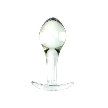 VaHppy Glass anal plug Adult sex toysGIFT lubricant 10g 2.7-3.5cm Gay Women Masturbation Transparent Smooth Easy enter No pain