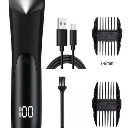 Men's Body Trimmer, Electric Razor, Pubic and Underarm Hair Private Hair Trimmer, Ceramic Blade Men's Grooming Kit