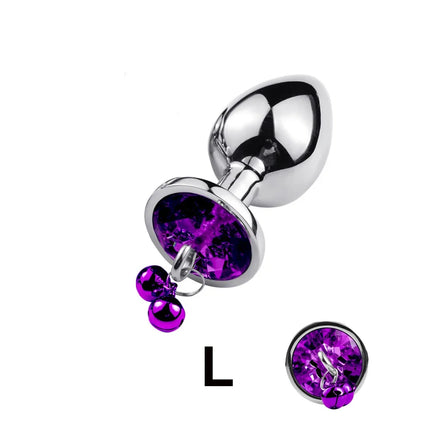 3 Size Metal Anal Plug Crystal and Bells Anus Dilator Sex Toys Bullet Stainless Steel Butt Plug Men Women Couples Adult Toys