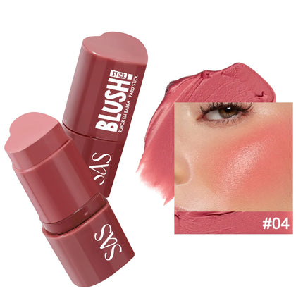 USHAS 3-in-1 Color Contouring Blush Stick Blush Contouring Natural Makeup Waterproof Long-lasting Lipstick
