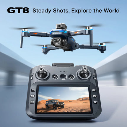 New GT8 Profesional Drone 8K HD Dual Camera With Screen FPV WIFI Rc Brushless Motor Obstacle Avoidance Rc Quadcopter