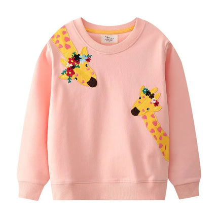 Jumping Meters 2-7T Children's Sweatshirts With Zeebra Embroidery Autumn Spring Boys Girls Clothing Long Sleeve Hooded Shirts