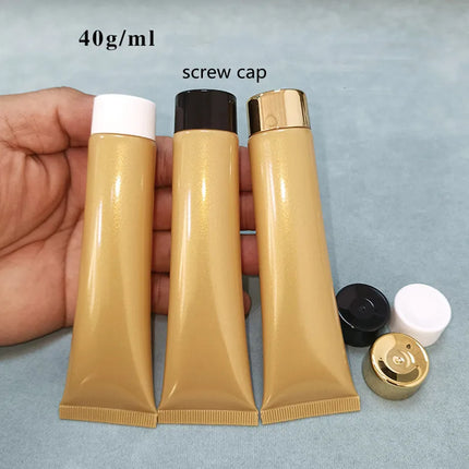 10-100pcs Empty 40ml Soft Tube Pearl Gold Bottle Squeeze Hose for Foundation Lotion Eye Cream BB Cream Serum Cosmetic Container