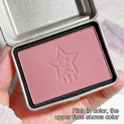 4 colors available iron box monochrome blush, peach color brightening skin tone matte blush plate, modify the outline color does