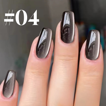 ZH Autumn And Winter Nails Toe Selling Whitening Glass Bead Cat Eye Gel Nail Polish Black Nails Nail Art Grey Cat Eye Nail Glue