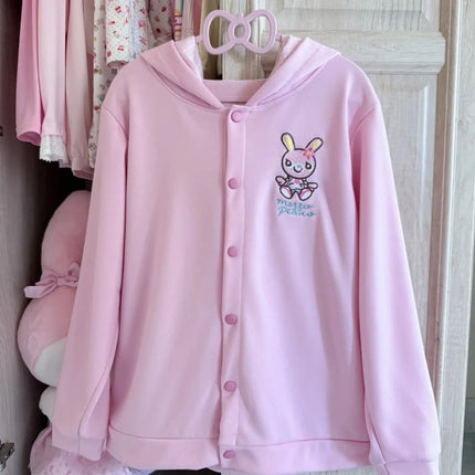 Japanese Kawaii Coat Rabbit Ear Hooded Subculture Kawaii Y2k Sweatshirts Casual Fashion Sweet Coats Ropa Mujer Women Clothing