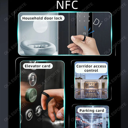 For Android iOS 2025 Smart Ring NFC Heart Rate Blood Oxygen Multi-Sport Monitor 5ATM Waterproof Ceramic SmartRing Women Men New