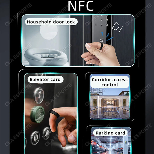 For Android iOS 2025 Smart Ring NFC Heart Rate Blood Oxygen Multi-Sport Monitor 5ATM Waterproof Ceramic SmartRing Women Men New