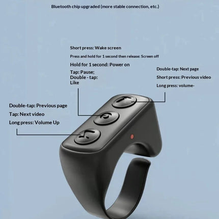 Mobile Bluetooth ring wireless remote control multifunctional remote control lazy universal gadget for Apple and Android tablets
