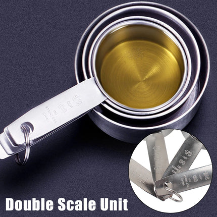 Stackable Measuring Cups and Spoons Set Baking Tools Stainless Steel Coffee Measuring Spoon Kitchen Accessories 1/4/6 PCS