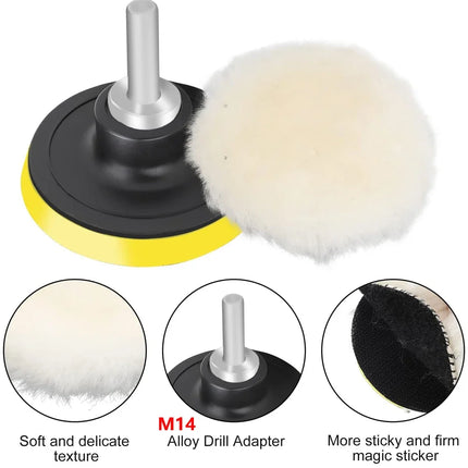 1-22Pcs 3-7 Inch Wool Felt Buffing Pad M14 Polishing Pads for Wheel Car Polish Glass Tile Stainless Steel Scratche Repair Tools