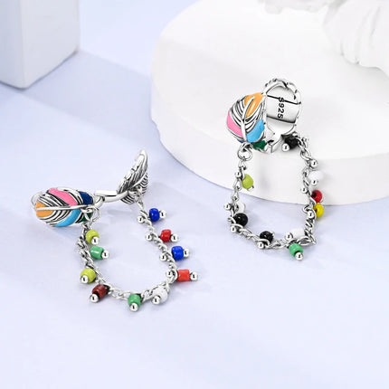 Original 925 Sterling Silver Tassel Earrings Women 2025 Zircon Ear Studs Sparkling Pave Hoop Earring Anniversary Jewelry Gift
