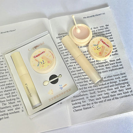 Cappuvini Exfoliating Honey Lip Balm Relieves Dry Moisturizing Lip Gloss Cream Light Texture Watery Lip Mask Makeup Lip Care Set