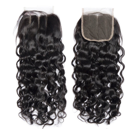 4x4 Water Wave Closure 12A Human Hair Brazilian Lace Closure Deep Curly Straight Body Wave Lace Closure Remy Human Hair Closure