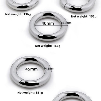 5 Size Metal Penis Ring Magnetic Ball Stretcher Silver Cock Ring Weighted Exercise Scrotum Pendant Bondage Sex Toys For Men