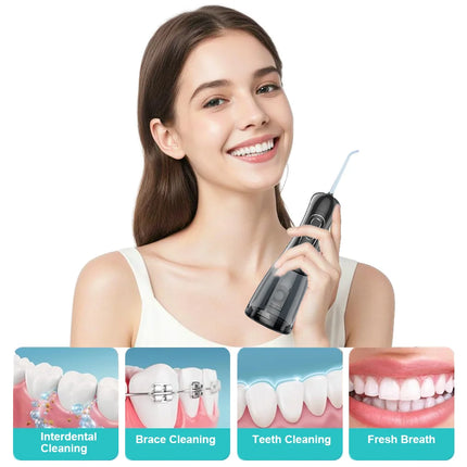 Oral Irrigator Portable Dental Water Flosser Rechargeable Water Jet Floss Tooth Pick 5 Jet Tips  8 Modes large capacity 400ml