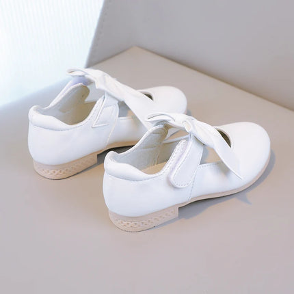 Girls Princess Shoes Shallow Bowknot Metallic Color Fashion Sweet Girl's Mary Janes Shoes Light Non-slip 26-36 Kids Ballet Flats