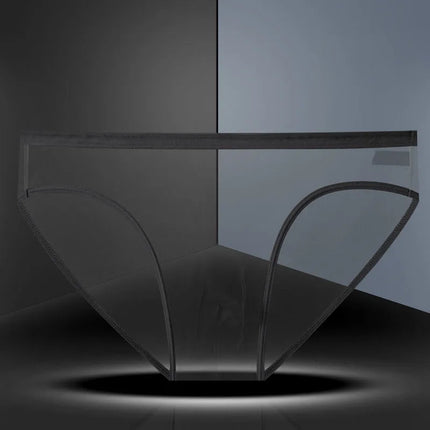 1-2 Pcs Sexy Full Transparent Men's Mesh Underwear Ultra-thin Breathable Ice Silk Seamless Briefs Erotic Male Underpants