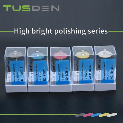 Tusden Dental Lab Rubber Daimond Zirconia Polishing Kit Pocerlian Grinding Head Dental Technician Tools Drill HP 20*2mm