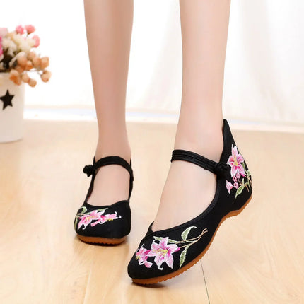 Casual Shoes for Women, Fashion Vintage Elegant Ethnic Style Embroidery Streetwear Chinese Style Women's Shoes, Summer New