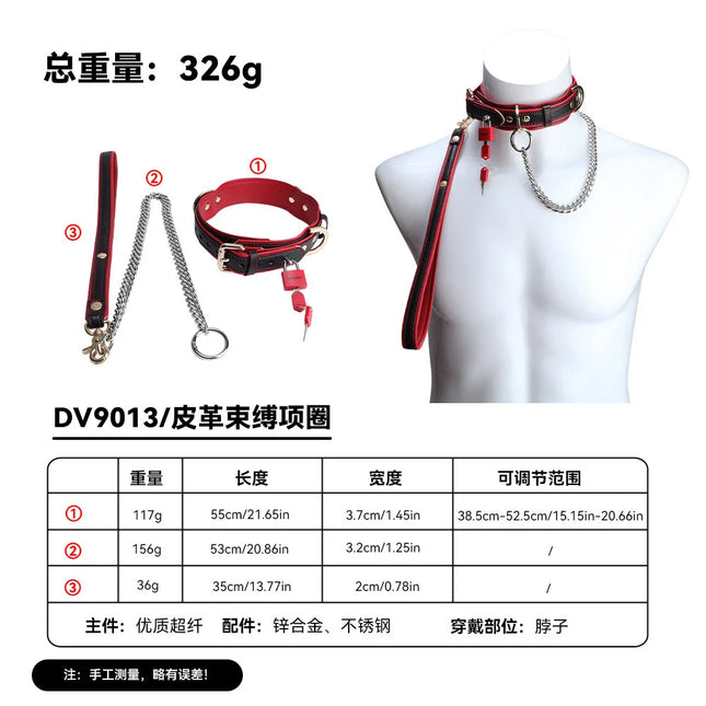 YOCY BDSM restraint set adult leather restraint sets, handcuffs, ankle cuffs, collars, neck covers, sex toys, role-playing props