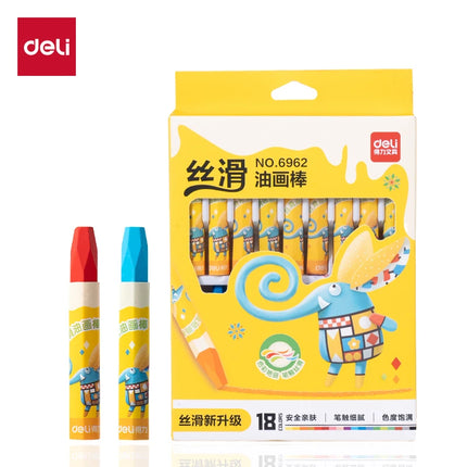Deli 6961-6964 Oil Pastels 12-36 Colors Soft Wax Crayons EU US Certified Art Painting Pencils for Creative Drawing & Coloring