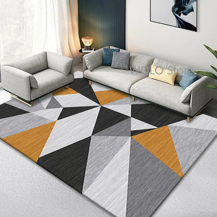 Nordic Marble Geometry Carpets for Living Room Light Luxury Large Area Home Decor Rugs Bedroom Non-slip Soft Floor Mats Washable