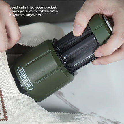 HiBREW 2 in 1 Portable Coffee Machine Hot/Cold Water Manual Espresso Maker For Capsule & Ground Hand Press Brewer H4D