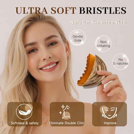 Portable Lymphatic Contour Face Brush,Facial Sculpting Guasha Massager,Lymphatic Drainage Massager Skin Scraping Facial Brush