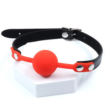 Silicone Gag Ball Erotic Adult Games Sex tools Leather Belt Bondage Restraints Slave Fetish Women Mouth Gag Sex Toys For Couples