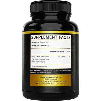 150 Capsules 10000MG Shilajit Capsules for Men Enhanced Energy Levels & Immune Health with 85+ Trace Minerals & Fulvic Acid