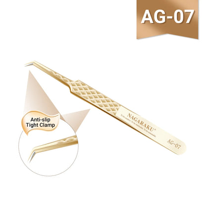 Nagaraku Fiber Tip Tweezer For Eyelash Extensions Professional Eyelash Tweezers Antistatic Straight Anti-slip Nano Technology