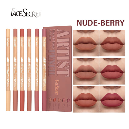 6pcs/Set Nude Lip Liner Makeup Set - Natural And Long-lasting Waterproof Matte Effect Lip Liner Daily Makeup,Lip Combo Makeup