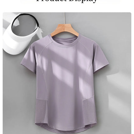 DRUR Sports Tops Women Quick Dry Workout Tshirt Running Yoga Gym Activewear Summer Short Sleeve Breathable Fitness Wear New