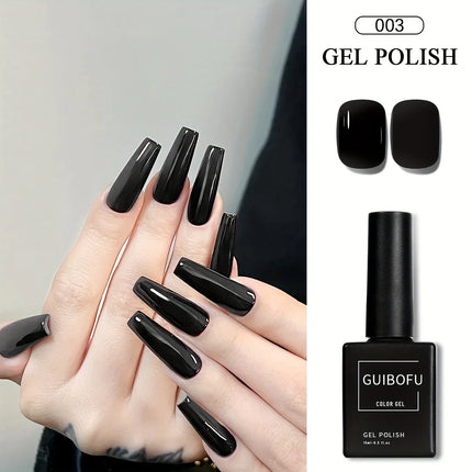 2pcs 15ml Black and White Gel Polish Set Classic Black and Pure White Shades Short armor Long armor Same color as the bottle