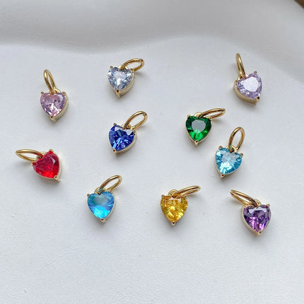 eManco 6MM Colorful Birthstone Pendant DIY Stainless Steel Women's Accessories Niche Design Luxury Rhinestone Charms Wholesale