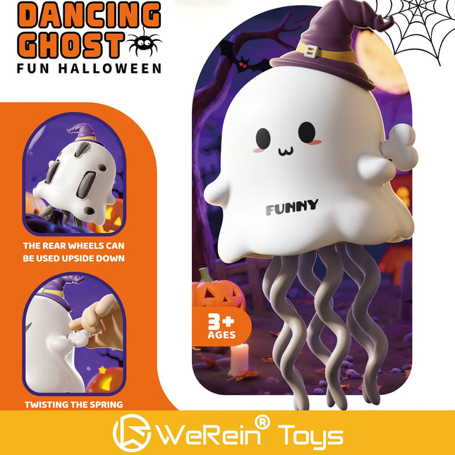 Dancing Ghost&Dancing Pumpkin Kids Clockwork Pet Toys Cartoon Interactive Baby Crawling Toys Dance Toys Halloween Christmas Gift