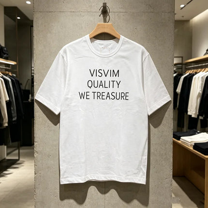 26SS Visvim Stitch Box Label T Shirt Japan Men Women High Quality Simple Print Label Short Sleeve Loose T-shirt Tops Tee