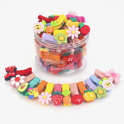 Exquisite All Lined Baby Accessories Girls Kawaii Animal Fruit Flowers Hair Clips Cute Headdress For Kids Toddlers Hair Pins