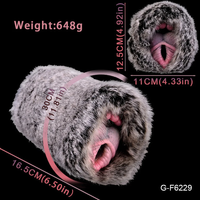 2026 New Realistic Dog Male Masturbator With Fur Penis Stroker Massager Dual Vagina Animal Pocket Pussy Fetish Sex Toys For Men