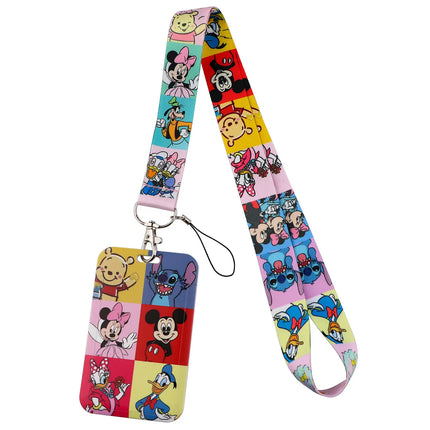 Mickey mouse Neck Keychain Necklace Webbings Ribbons Anime Cartoon Neck Strap Lanyard ID badge Holder Keychain Lanyards kids
