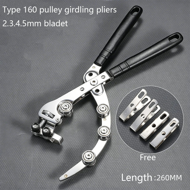 Double Pulley Fruit Tree Ring Peeling Pliers Girdling Knife for Jujube Citrus Apple Grape Bark Peeling Grafting Pruning Tool