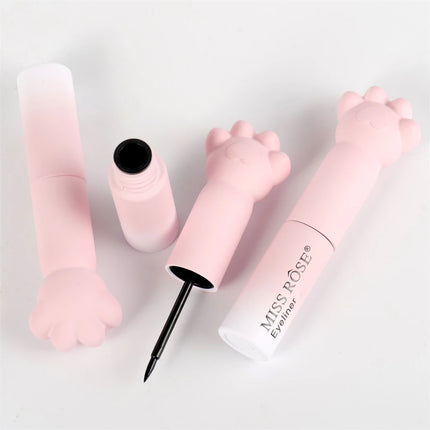 Pink Cat Paw Black Liquid Eyeliner Pen Fast Drying Long-lasting Smudge Proof Makeup Holding Premium Eye Liner Pen Eye Cosmetics