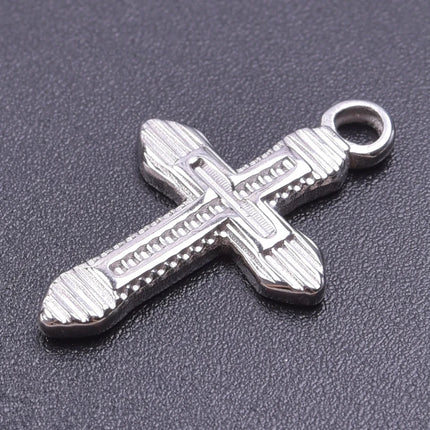 5pcs/Lot High Quality Stainless Steel Cross Pendants For Jewelry Making Supplies Metal Rose Lava Ankh Cross Charms DIY Materials