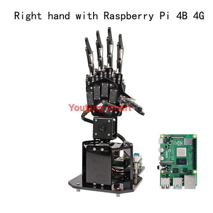 6 Dof Robot Hand with Servo AI Visual Robot Fingers Claw Manipulator Palm for Raspberry Pi 4B Python Programmmable Robot DIY Kit