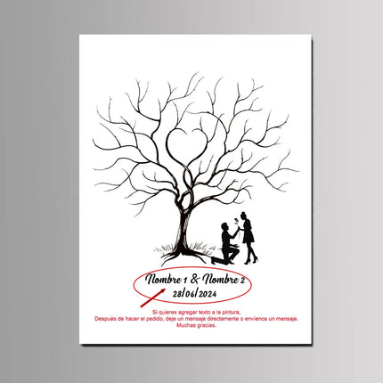 Engagement Events Party Favor Wedding Tree Canvas Painting Guest Fingerprint Signature Book Customized Lover Anniversary Gift