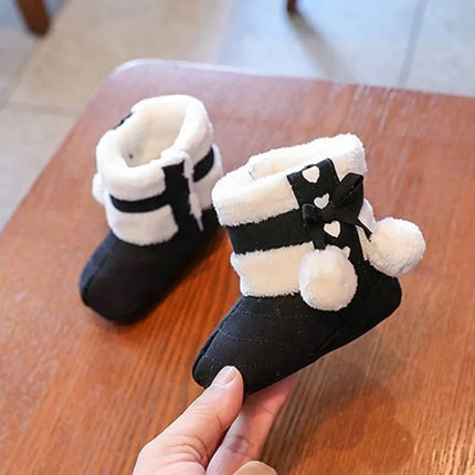 Baby Shoes With Soft Soles For Warmth 0-12 Months Old Baby Cotton Winter Socks and Shoes With Fleece Before Learning To Walk